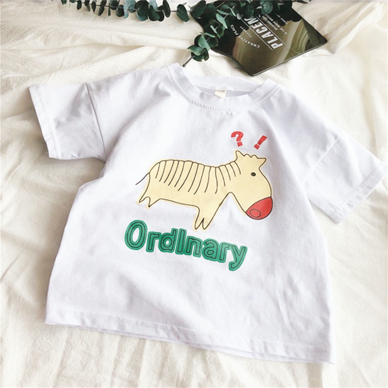 Áo Thun Cotton Tay Ngắn Phong Cách Nhật Bản Hàn Quốc Mới Dành Cho Bé Trai Bé Gái