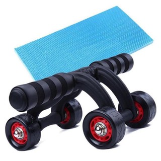 Con Lăn Tập Cơ Bụng 4 Bánh Cao Cấp (Tặng Kèm Thảm Lót)