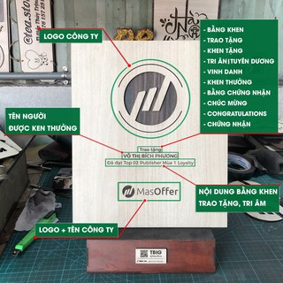 Quà tặng tri ân bằng gỗ, kỷ niệm chương , biểu tượng, bằng khen, tôn vinh, tri ân,cảm ơn khách hàng