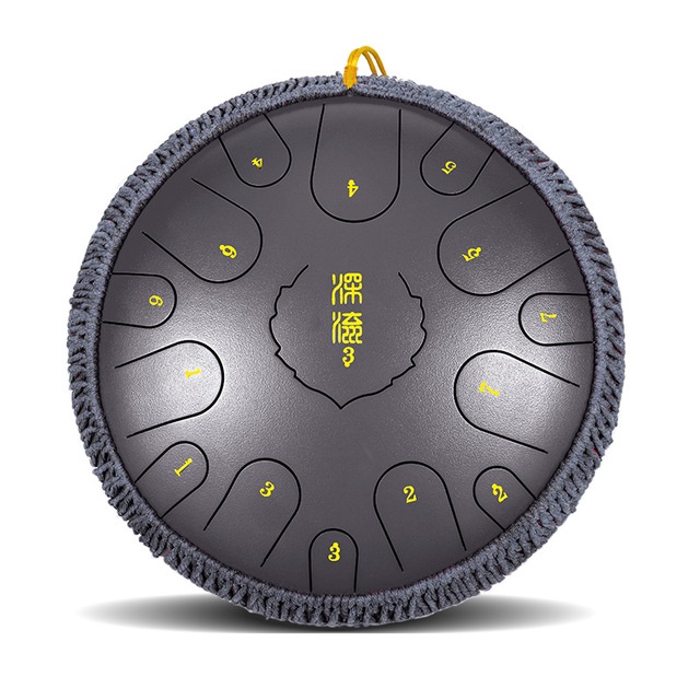 Trống Không Linh Anca Chính Hãng Tank Drum Màu đen-15 nốt -(Steel Tongue Drum-Chính Hãng-Đầy Đủ Phụ Kiện )