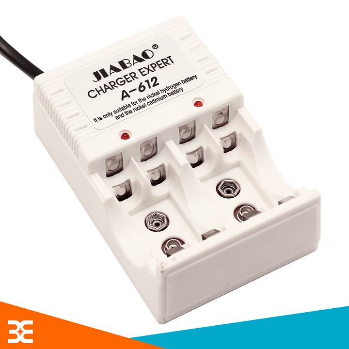 Máy Sạc Pin Jiabao A-612 Sạc Pin AA, AAA, Pin 9V