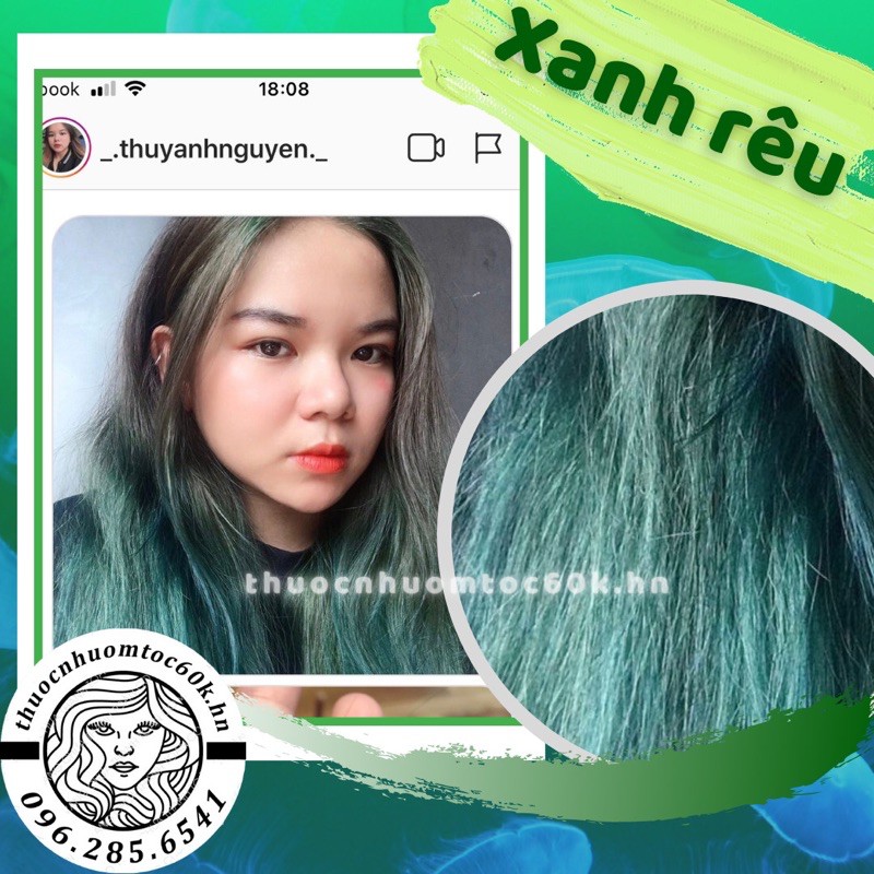Thuốc nhuộm màu xanh rêu kèm trợ dưỡng găng tay | BigBuy360 - bigbuy360.vn