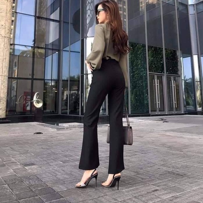 Quần Ống Loe Nữ Cạp Cao, Quần Nữ Ôm Ống Loe Nên From Xinh