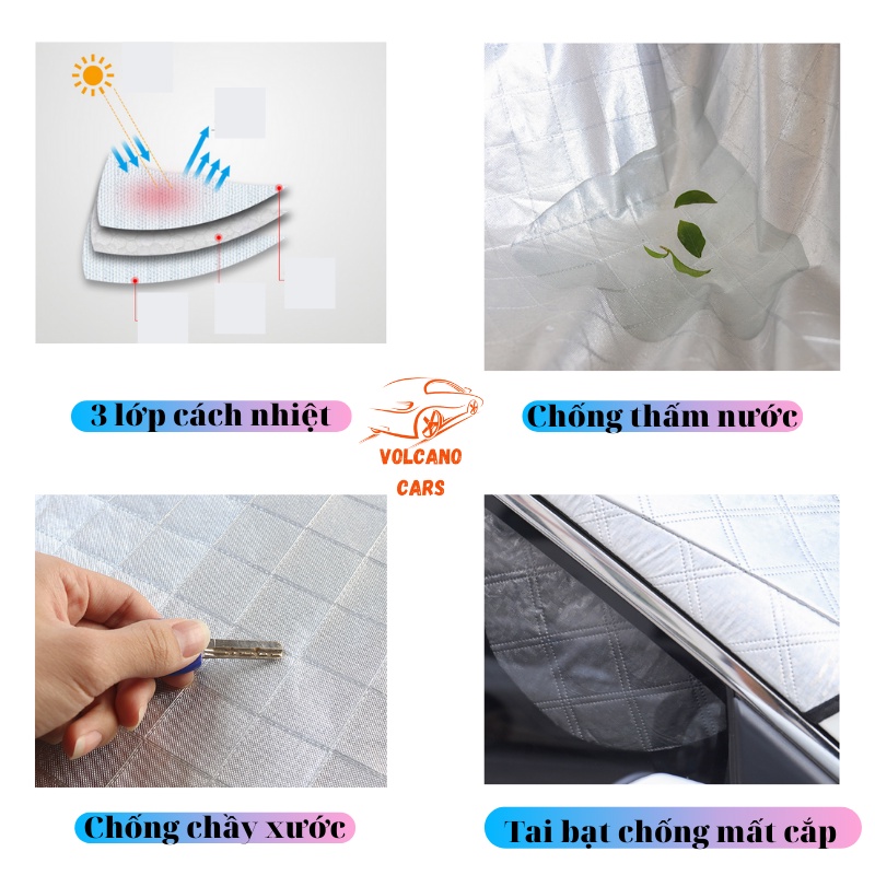 Tấm chắn nắng kính lái dạng miếng dày 3 lớp tráng bạc chống tia UV, chống nắng nóng cho ô tô xe hơi