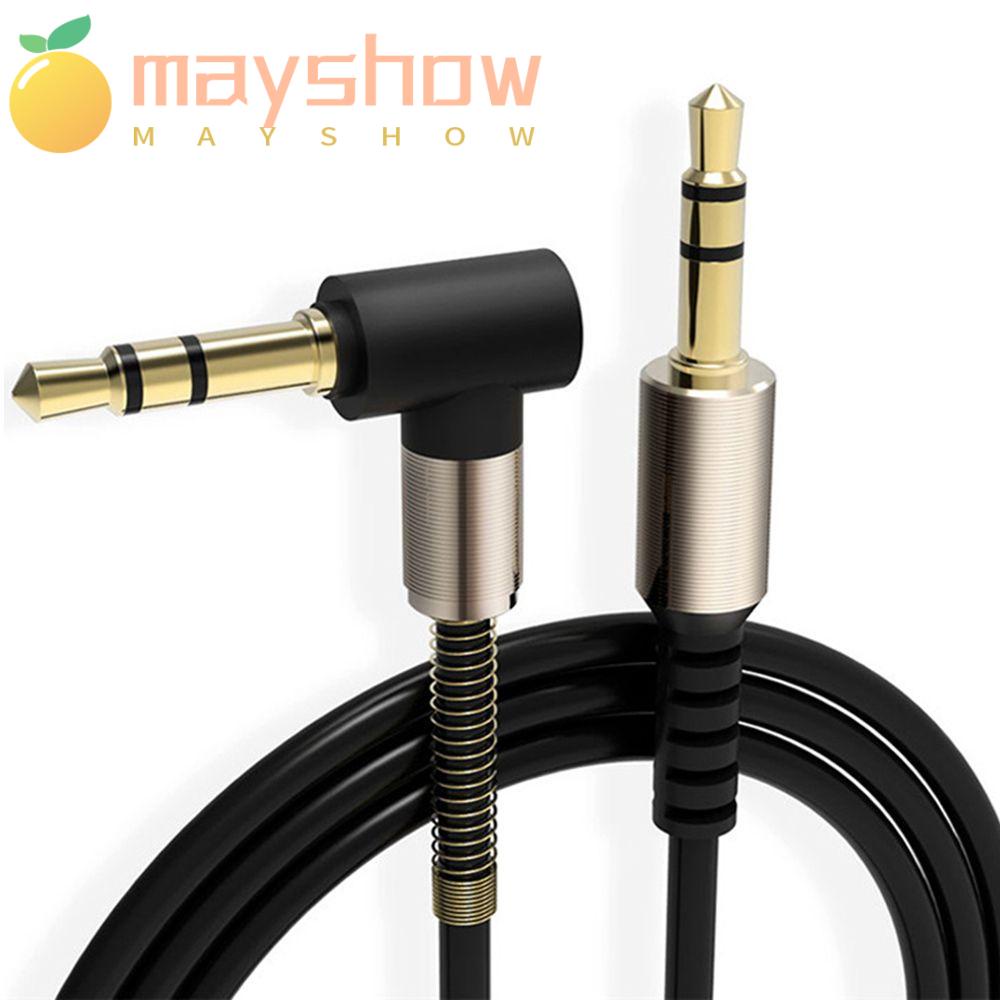 Dây Cáp Âm Thanh MAYSHOW 3.5mm Dài 1 Mét Sợi Nylon Bện 90 Độ Dành Cho Loa Xe Hơi / Máy Tính Bảng