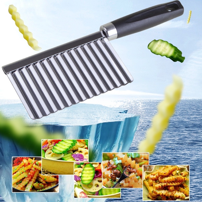 Dao cắt rau củ quả, hoa quả lượn sóng đa năng tiện lợi - Dao thái cà rốt, khoai tây, chè khúc bạch, rau câu lượn sóng