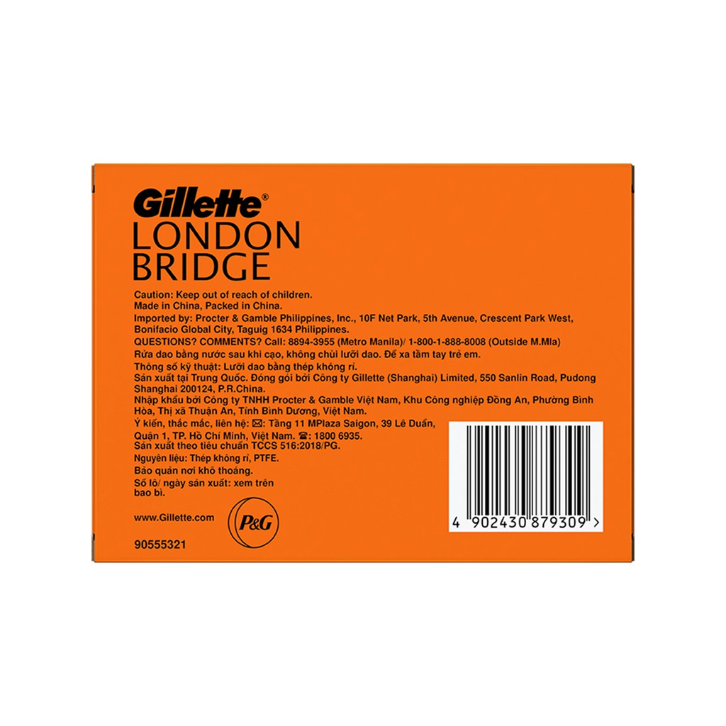 [ CHÍNH HÃNG ] Dao lam Gillette London  Hộp 5 Lưỡi - Lưỡi lẻ