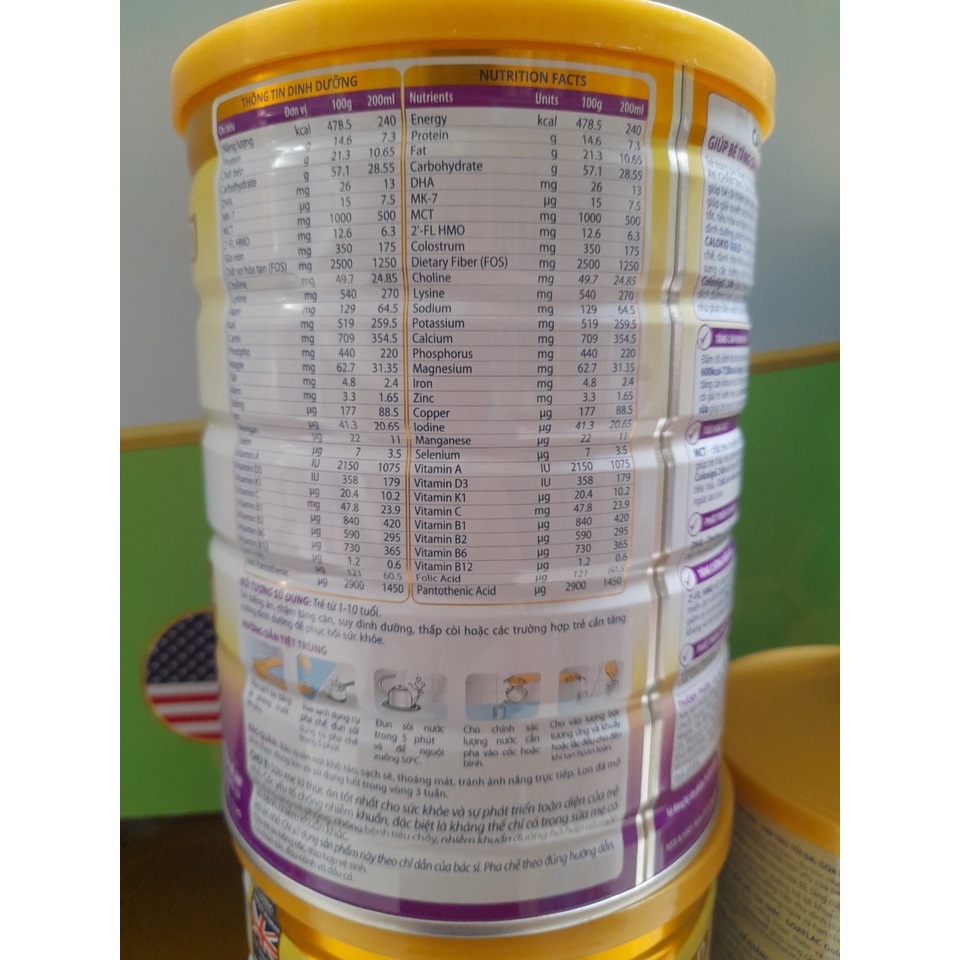 Lon 900g Sữa Bột Calokid gold 1+ Vitadairy bổ sung nguồn dinh dưỡng thiết yếu cho trẻ suy dinh dưỡng