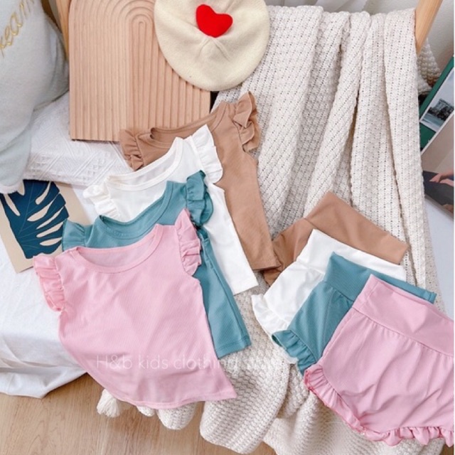 Set Bộ Cotton Tăm 3 Lỗ Tay Bèo Cho Bé Gái Size 8-20kg