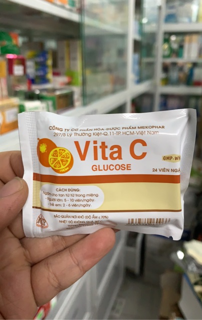 Viên ngậm vitamin C - Vita C Glucose Mekophar (Kẹo cam tuổi thơ / kẹo thơ ấu)