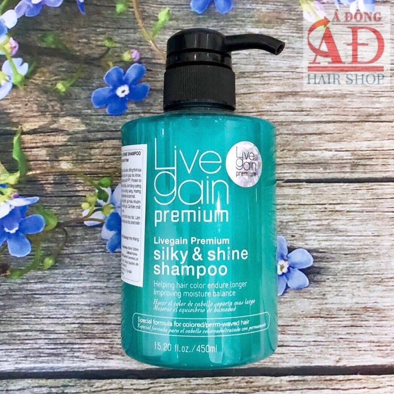 [Chính hãng] [Siêu rẻ] Dầu gội Livegain Silky &amp; Shine giữ màu nước hoa Hàn Quốc 450ml