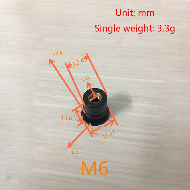Set 10 Đai Ốc Cao Su M4 M5 M6 Cố Định Điểm Mù Cho Xe Máy