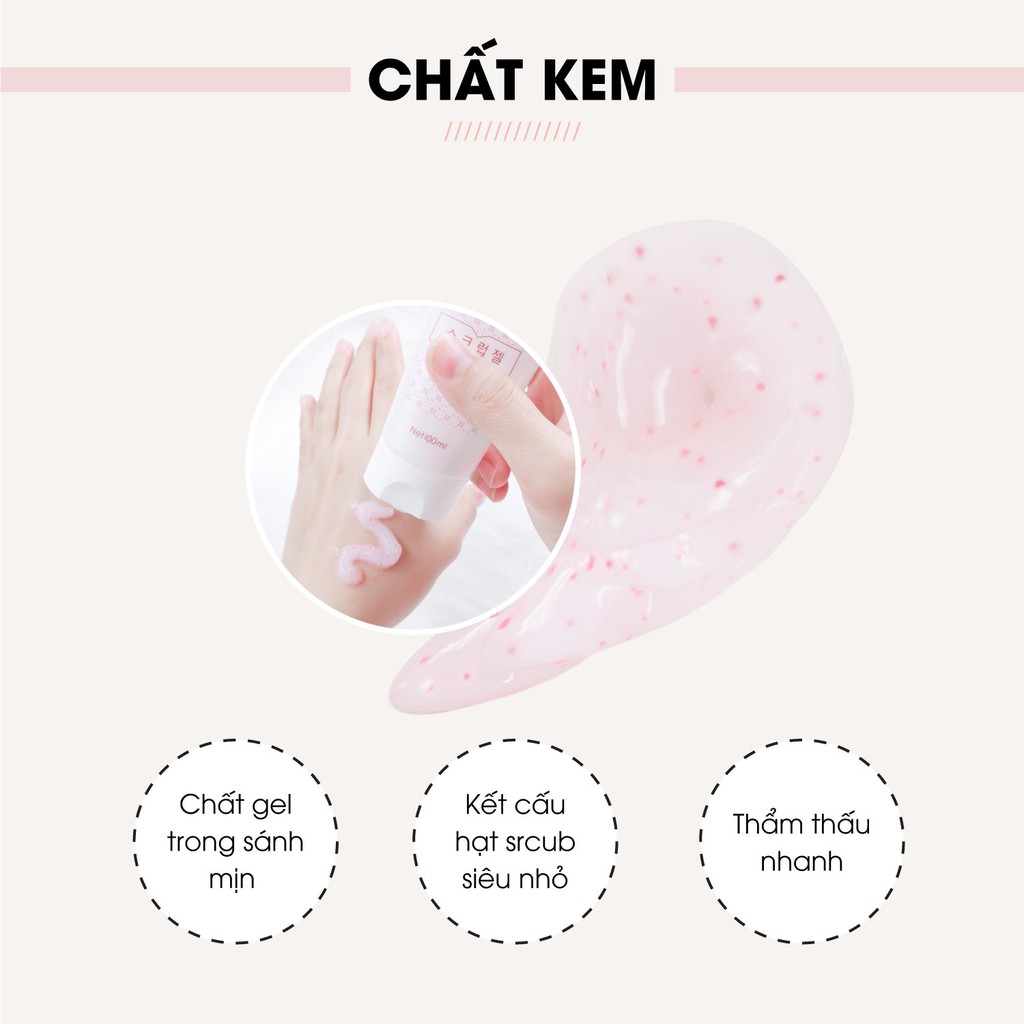 Gel tẩy tế bào chết body Truesky chiết xuất trà xanh giúp da mềm mịn, trắng sáng 100ml - Scrub Gel