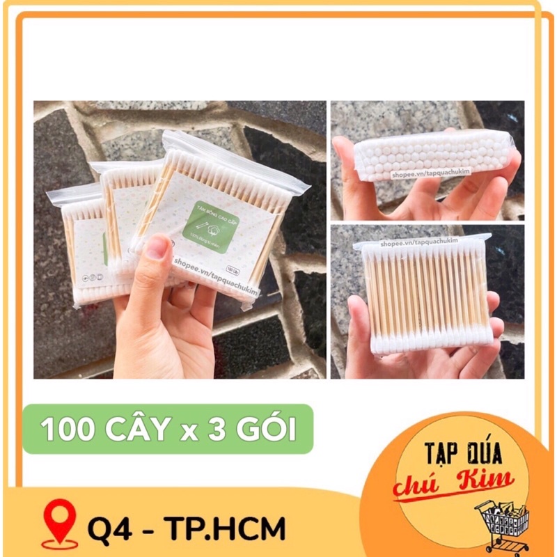 Tăm bông ráy tai thân gỗ cứng cáp THÂN THIỆN VỚI MÔI TRƯỜNG - tapquachukim