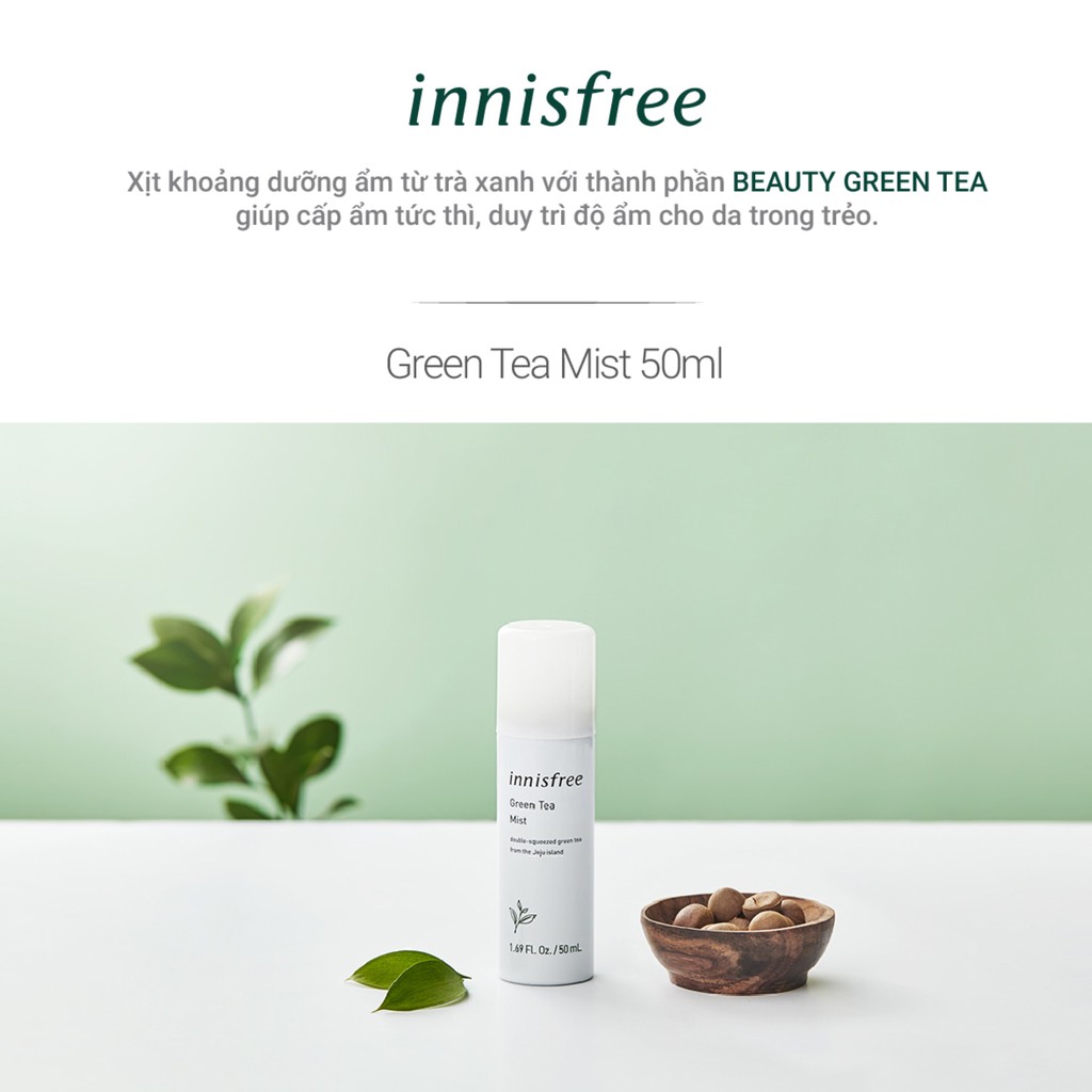 Xịt khoáng dưỡng ẩm innisfree Green Tea Mist