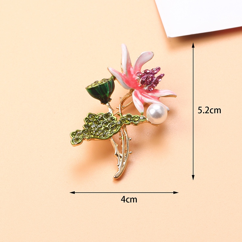 Vỏ và Ngọc trai Hoa Trâm cài Phụ nữ Thời trang Thanh lịch Trâm cài áo Màu đỏ Rhinestone Trang sức cưới Quà tặng chất lượng cao