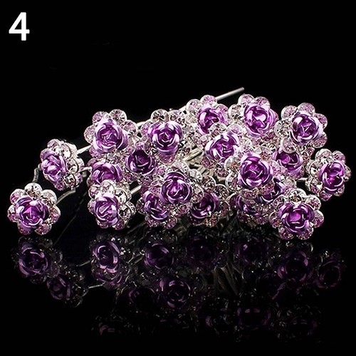 Set 5 Kẹp Tóc Hoa Hồng Đính Đá Sang Trọng