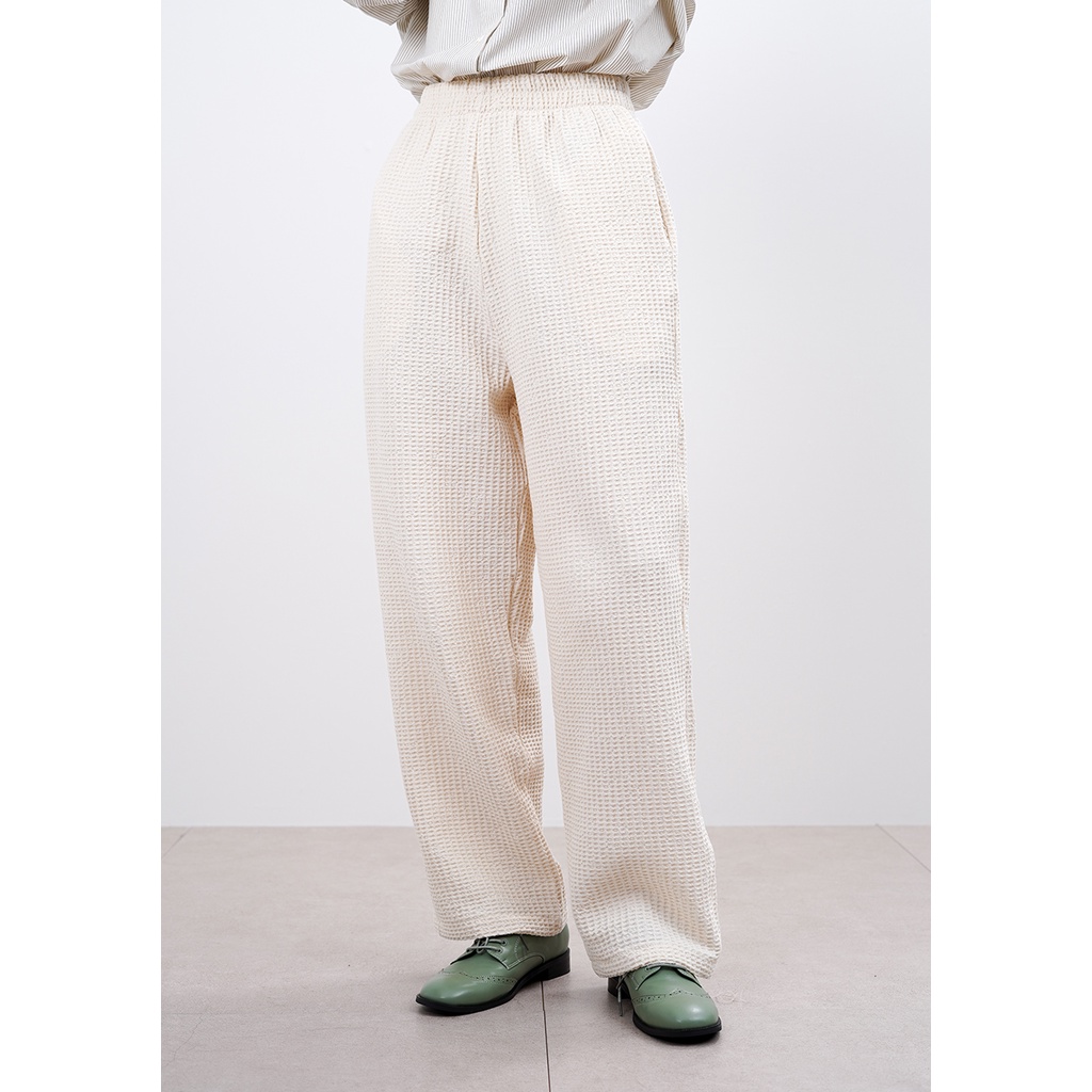 waffle banding pants - quần thun suông dài lưng chun dành cho thời tiết Thu Đông