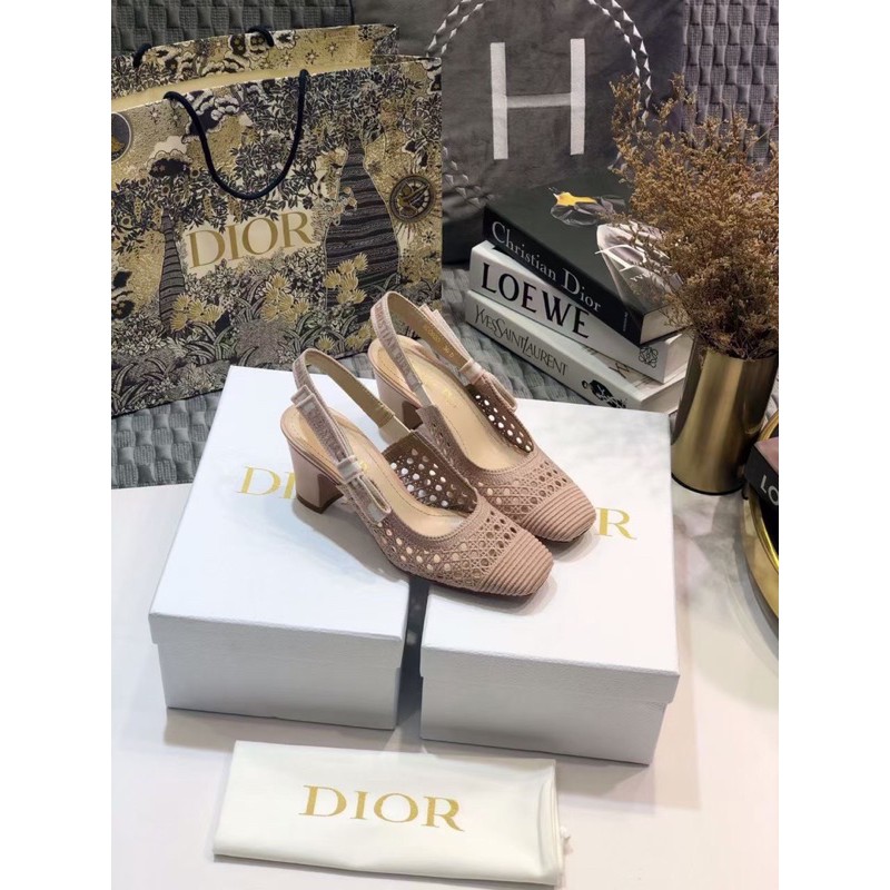 Sandal Dior Hồng Nude/Đen