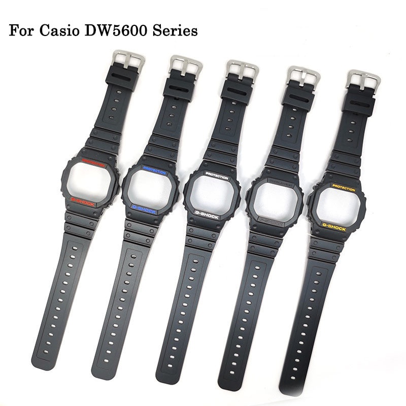 Phù Hợp Set Dây Đeo + Ốp Bảo Vệ Bằng Silicon Màu Đen Thay Thế Cho Casio G-SHOCK DW5600 GW-B5600