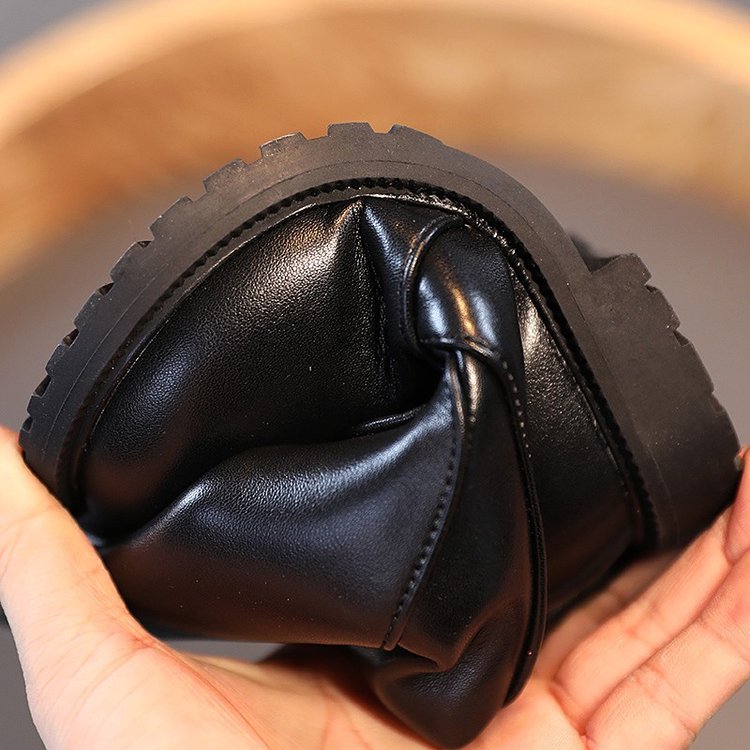 Giày boot da mềm cổ cao thời trang cá tính cho bé gái