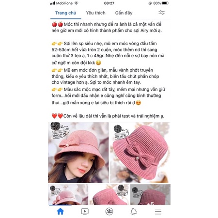 Sợi cọ giấy Airy mềm, mịn, nhẹ