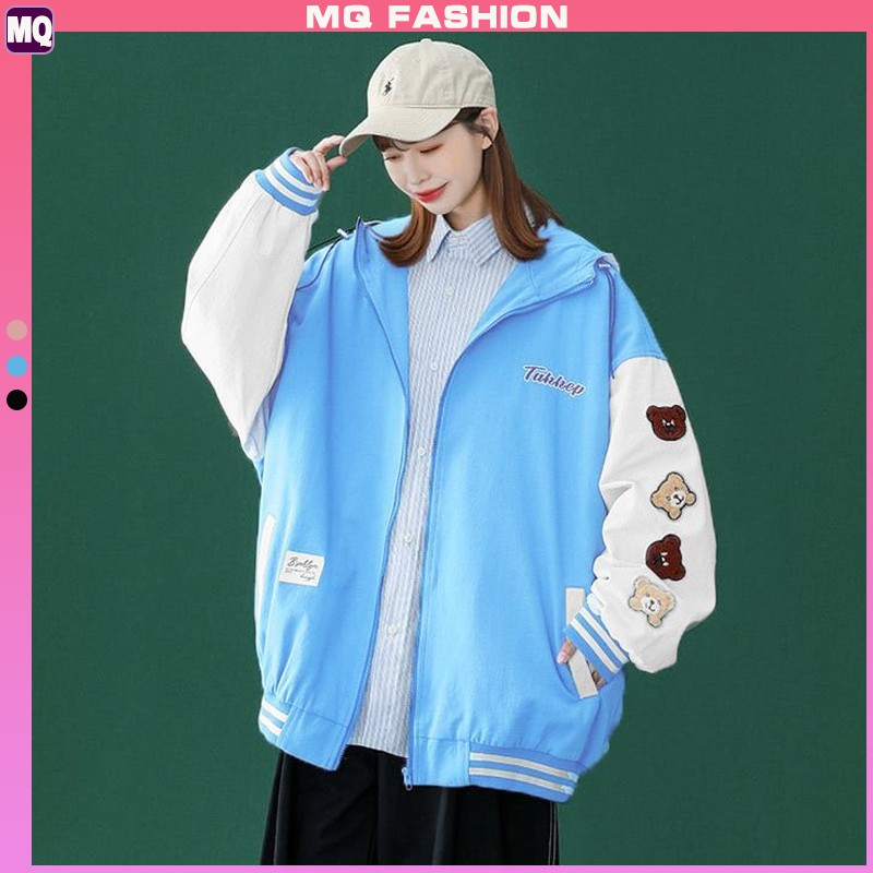 Áo khoác dù form rộng unisex bomber 2 lớp phối màu in hoạ tiết ấn tượng KD01