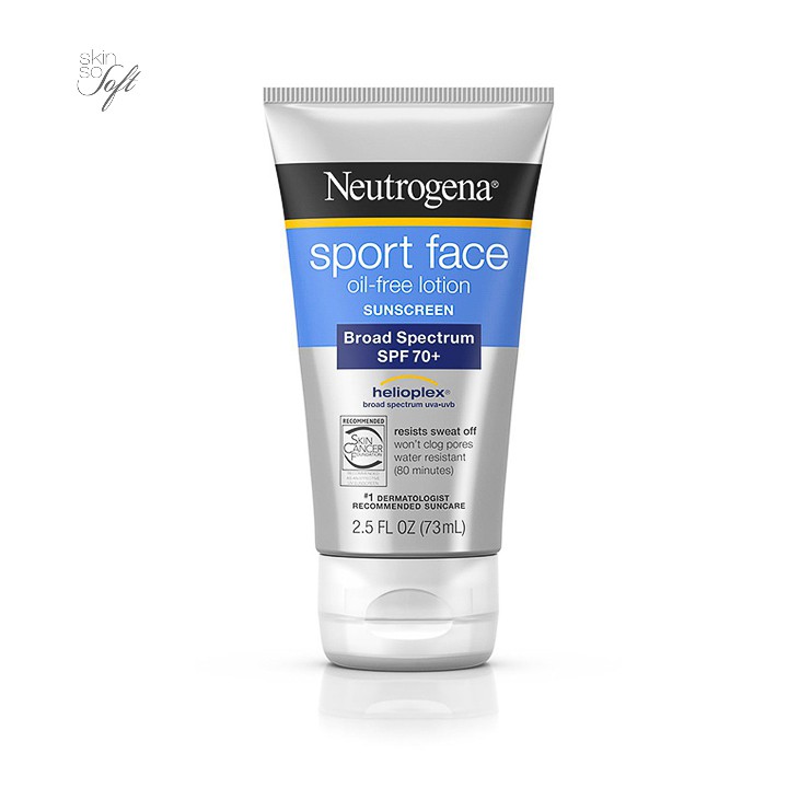 Kem chống nắng Neutrogena Sport Face Oil Free Lotion SPF70 (73ml) - skinsosoft