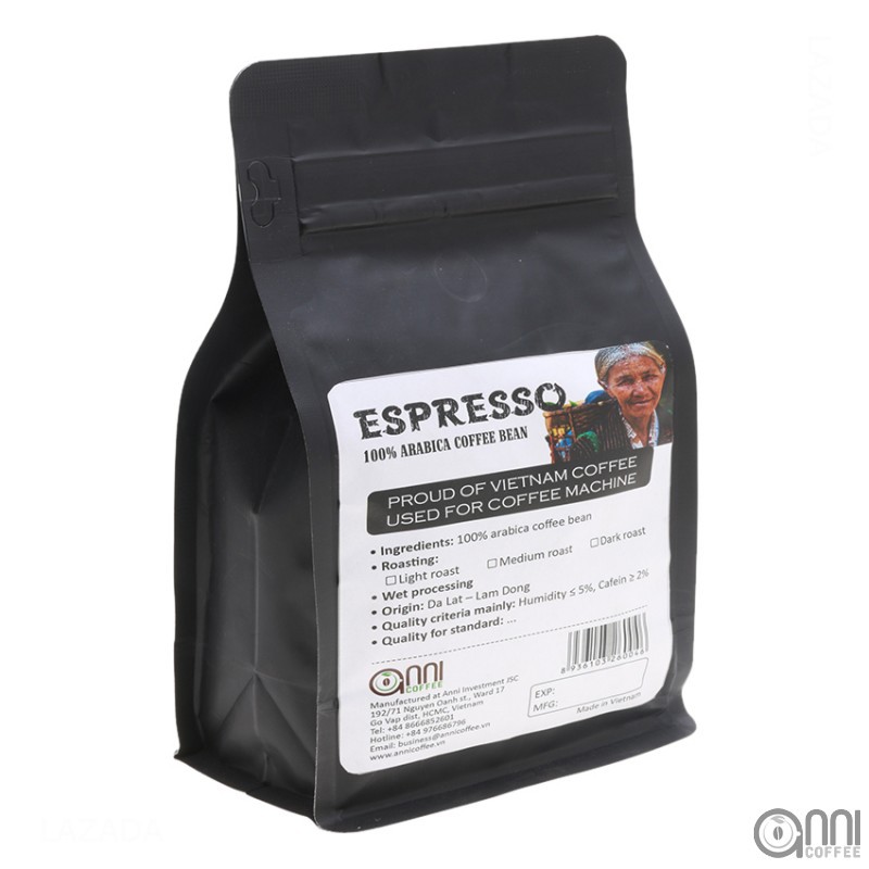 Cà phê hạt Arabica Espresso Nguyên chất Xuất Khẩu Cầu Đất Anni Coffee - Chuẩn xuất khẩu USA - cà phê hạt nguyên chất