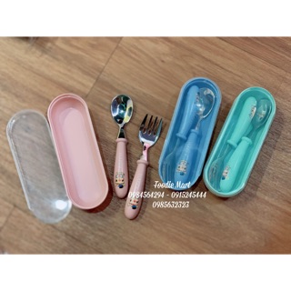 [ẢNH THẬT] Bộ thìa dĩa ăn dặm cho bé (có hộp) CHỈ #55k