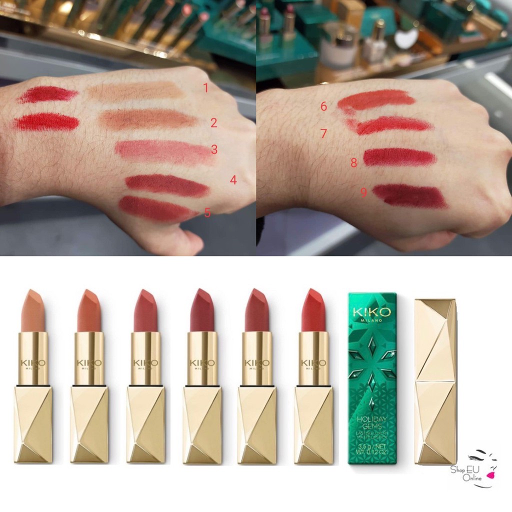 Son Môi Lì Kiko Milano Holiday Gems Lasting Luxury Matte Lipstick Son kiko siêu mềm mịn mờ lâu trôi