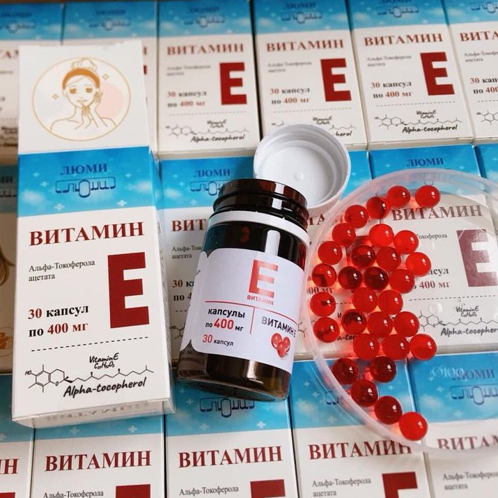 Vitamin E đỏ Nga hàm lượng 400mg chống lão hóa, làm đẹp da, cải thiện nội tiết tố