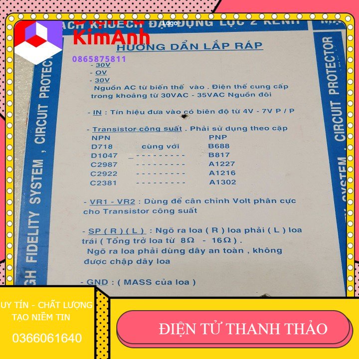 Mạch công suất 4 sò 190w có rơ le Hảo Mi