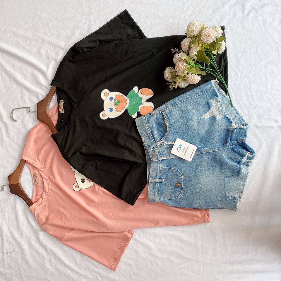 ÁO PHÔNG NỮ TAY LỠ IN HÌNH SIÊU KUTE CÓ ẢNH THẬT