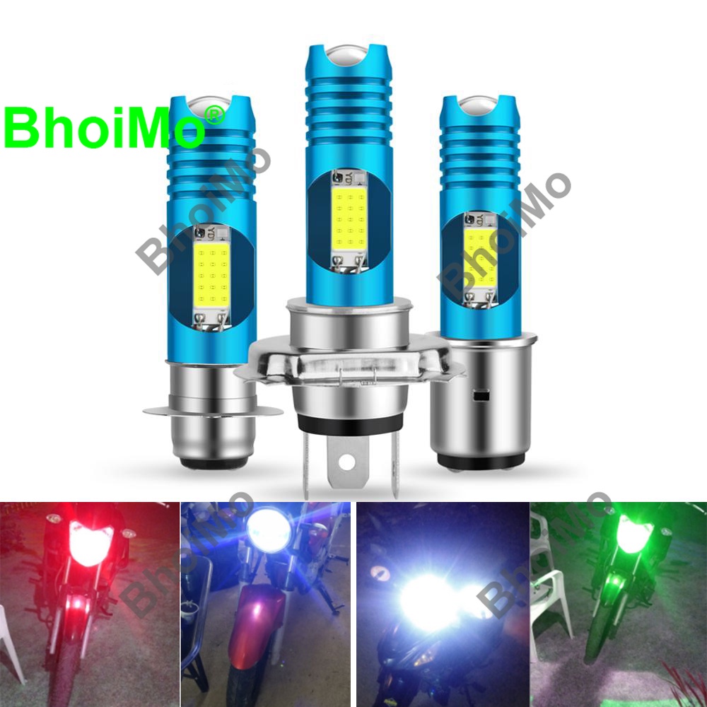 Đèn Pha led RGB H4 P15D H6 BA20D Hi/Low 8W COB 30LED DC12v Cao Cấp Cho Xe Máy