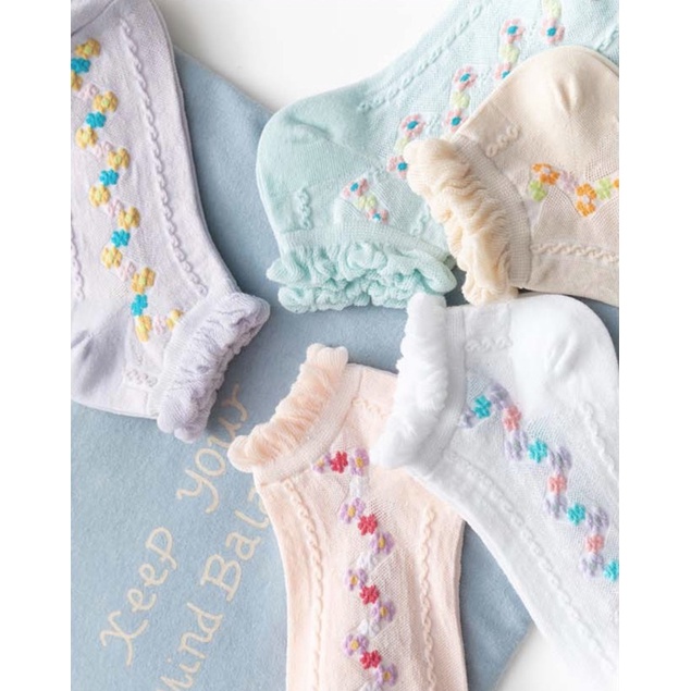 V04/Vớ tất cổ ngắn vintage Hàn Quốc sinh viên retro tất ngắn cotton phụ kiện giày phong cách Nhật Bản Harajuku vải bông