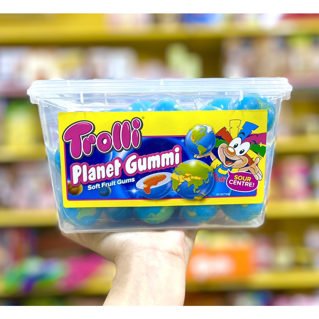 [HỘP 60 VIÊN] Kẹo Dẻo Trolli Planet Gummi Nhân Chảy Hình Địa Cầu Hộp 1128G