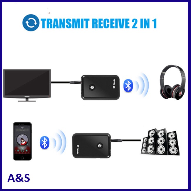 Bộ Thu Phát Âm Thanh Bluetooth Không Dây 2 Trong 1 Giắc Cắm 3.5mm Cho Dvd Mp3 V4.2