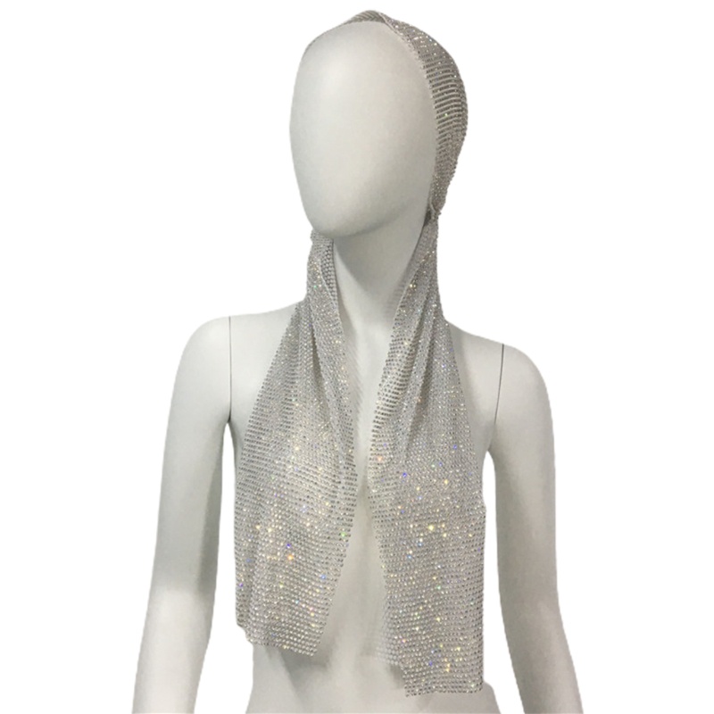 Khăn Trùm Đầu Dạng Lưới Đính Đá Pha Lê Cho Nữ Rave Pa