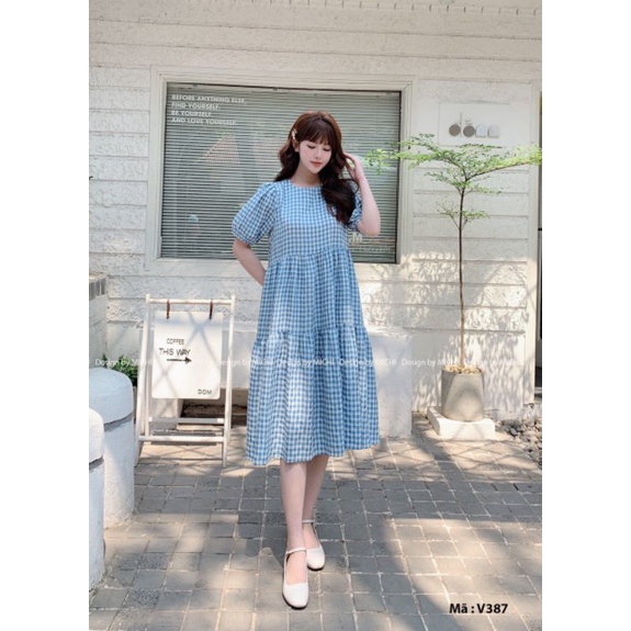 Váy baby doll kẻ caro, bầu bí bon chen siêu phẩm cho mùa hè và các mom