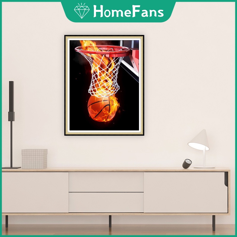 Bộ Tranh Đính Đá 5D Tự Làm Hình Ngôi Sao Bóng Rổ 30x40cm / 40x50cm Trang Trí Nhà Cửa