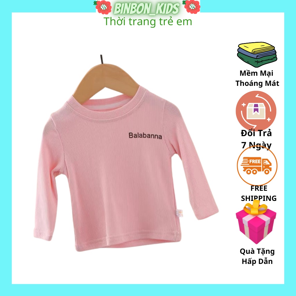 Áo giữ nhiệt dài tay in chữ love baby cho bé trai, bé gái cotton dày dặn phong cách Hàn Quốc BINBON KIDS