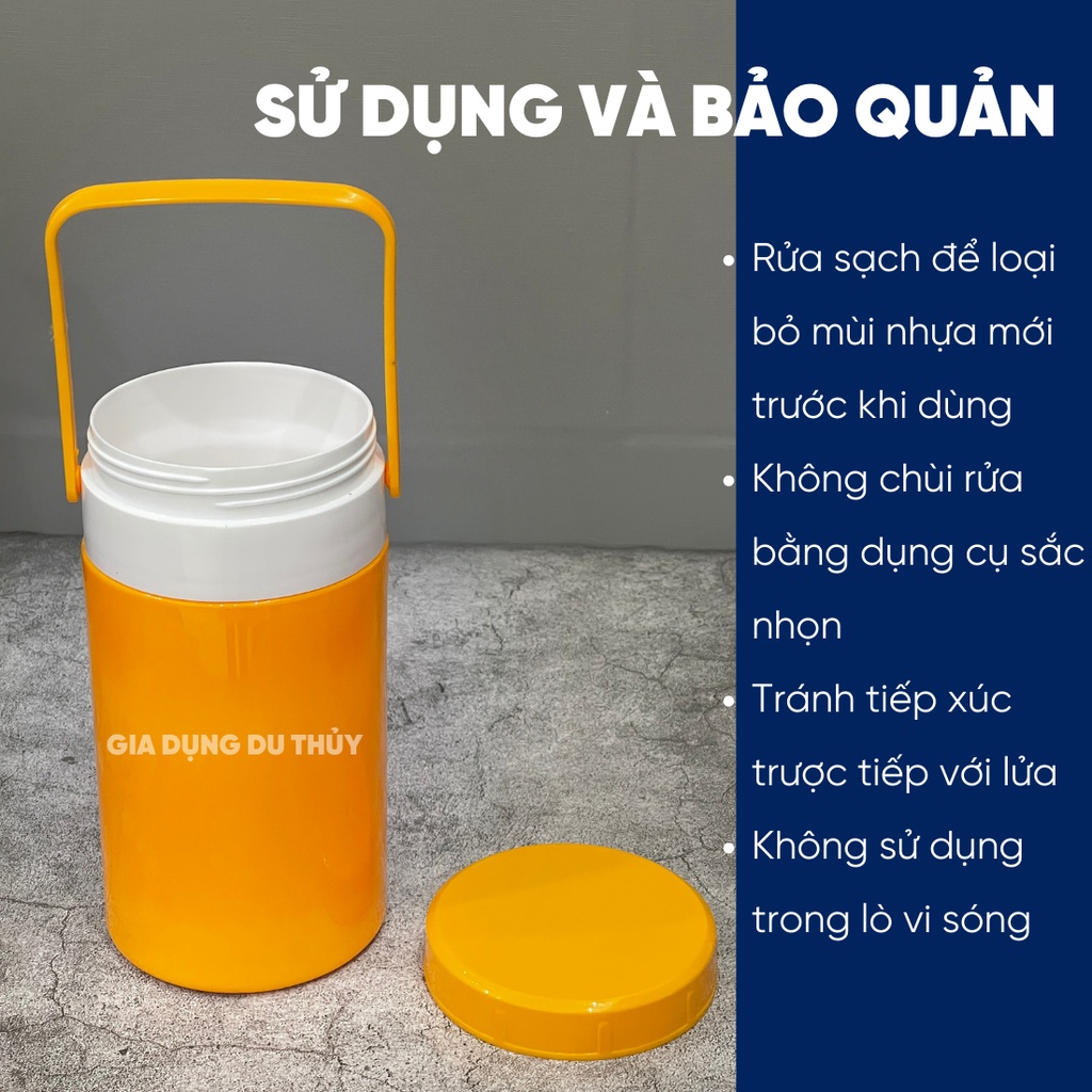 Bình nước đá có quai xách giữ lạnh 8h dung tích 1L, 1.5L, 2L, 3L thương hiệu Tý Liên của gia dụng Du Thủy