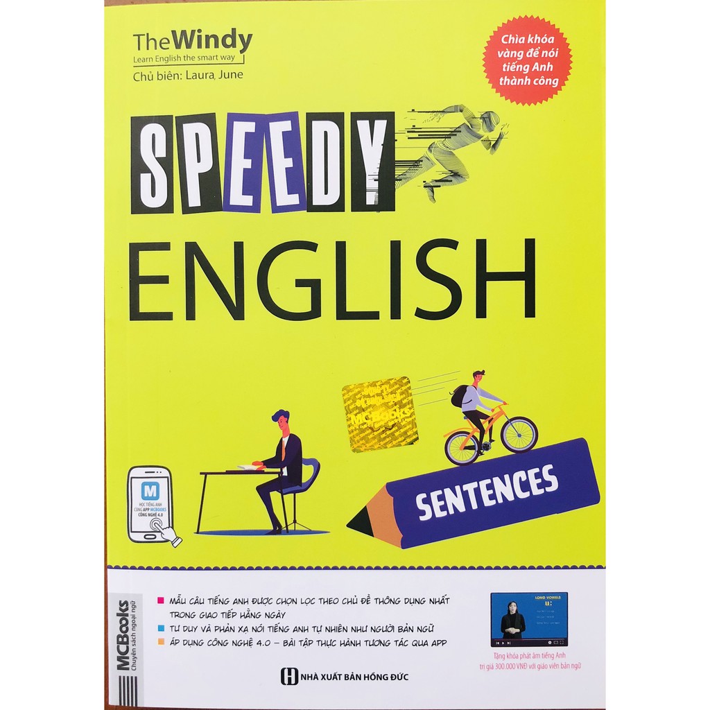 Sách Speedy Ẹnhlish Sentences + tặng kèm bút hoạt hình