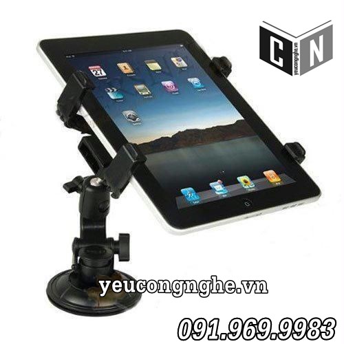 Giá đỡ iPad trên xe hơi, giá hút kẹp chân không lên kính ô tô