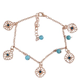 Lắc Chân Đính Đá Ngọc Lam Phong Cách Boho