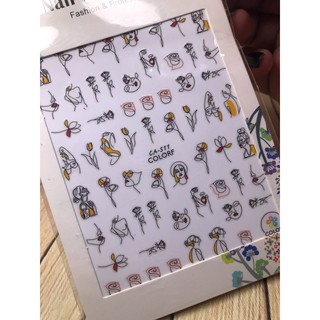 Hình dán móng tay - Sticker dán móng Hoa mặt