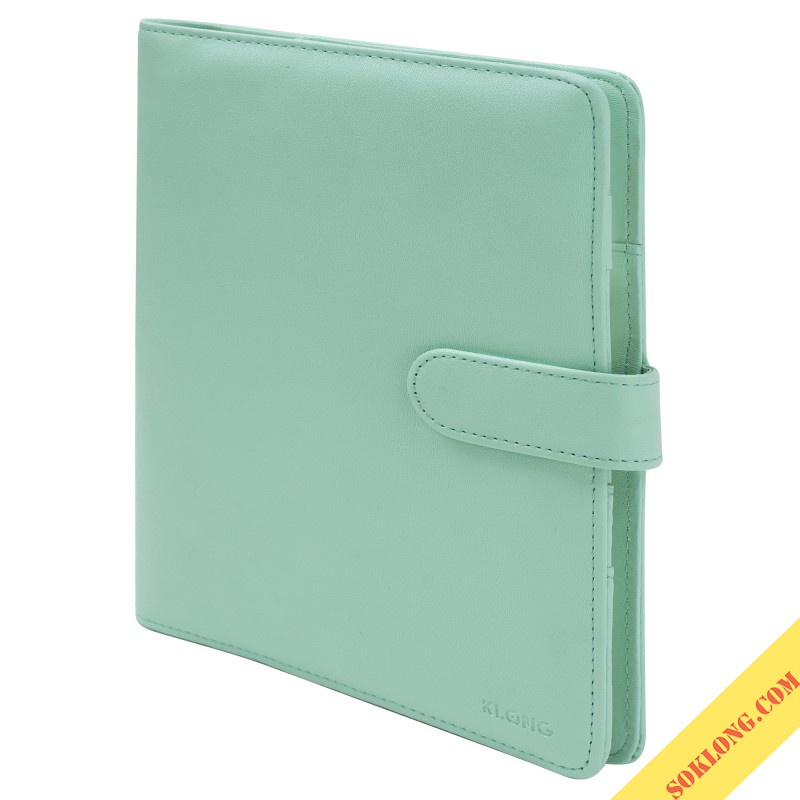 Sổ còng bìa da PU Klong Caro 5x5 A5 100 trang MS 992 bìa Pastel Sổ binder làm bullet journal cao cấp SOKLONG