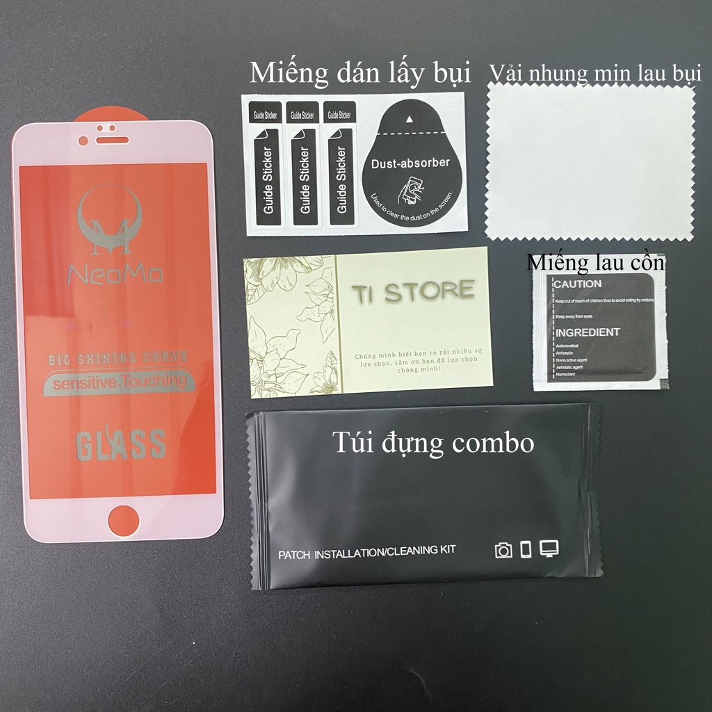 Kính Cường Lực iPhone - Tặng Kèm Túi Combo Lâu Bụi Thông Minh  [ TI STORE ]