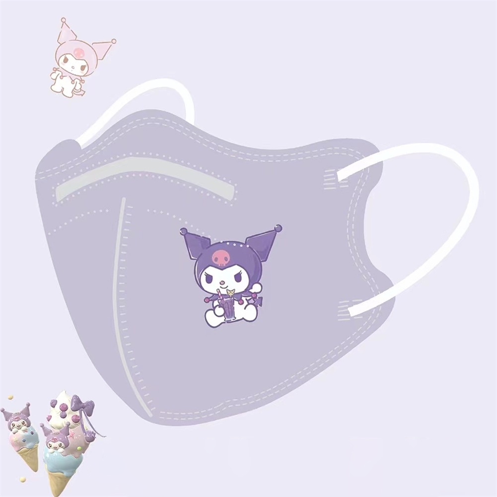 10 chiếc Mặt nạ in hình hoạt hình gấu Winnie/totoro/cinnamoroll Mặt nạ bảo vệ dùng một lần Mặt nạ phòng ngừa 3d 4 lớp cho người lớn